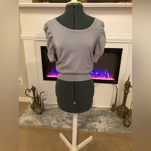 Grey Sweater with Ruched Sleeves - Size M